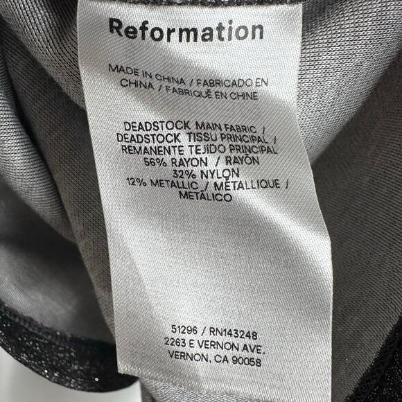 NWT Reformation Bailey Metallic Mock Neck Top Women's Silver Size XS X-Small - Picture 4 of 5